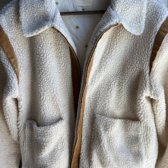 Rylee + Cru Sherpa Bomber Jacket with Corduroy Detail Size M - Picture 2 of 8